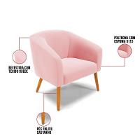 Cadeira Sala De Jantar Pé Palito Castanho Kit 2 Stella Suede D03 - D'rossi Cor Rosa Bebê - 6