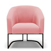 Cadeira Sala De Jantar Base Industrial Preto Kit 2 Stella Suede D03 - D'rossi Cor Rose