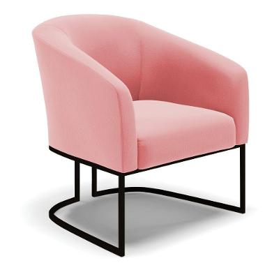 Cadeira Sala De Jantar Base Industrial Preto Stella Suede D03 - D'rossi Cor Rose