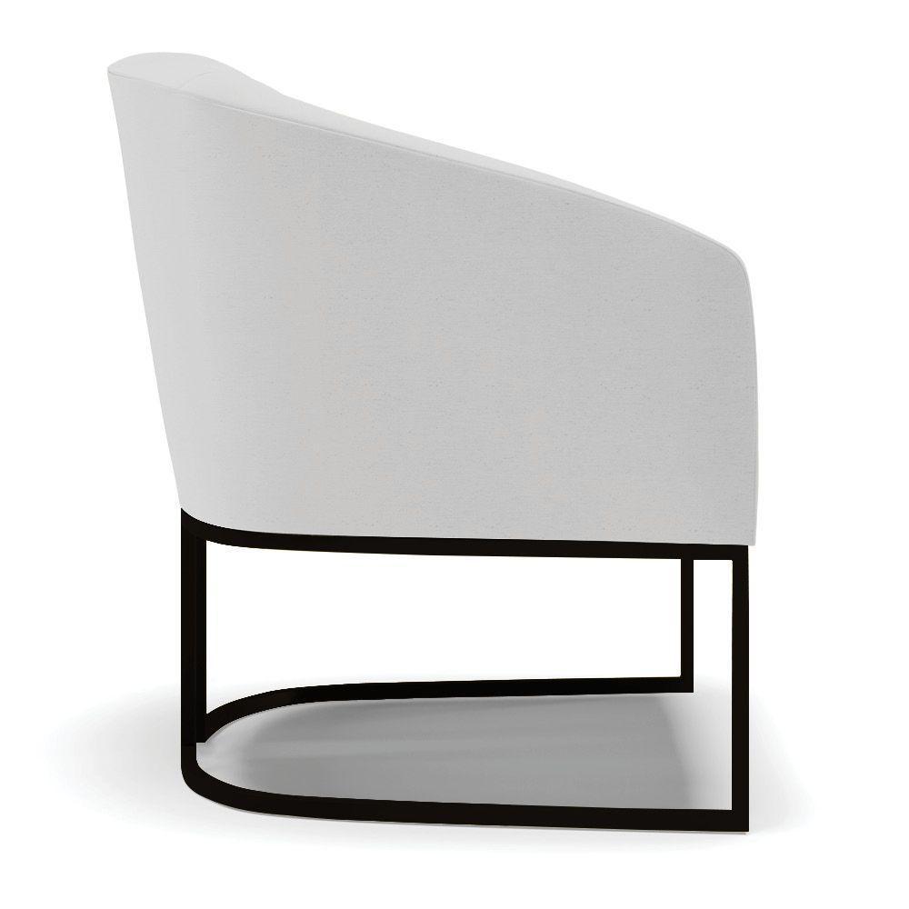 Cadeira Sala De Jantar Base Industrial Preto Kit 2 Stella Linho D03 - D'rossi Cor Cinza - 2