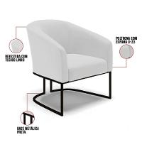 Cadeira Sala De Jantar Base Industrial Preto Kit 2 Stella Linho D03 - D'rossi Cor Cinza - 6