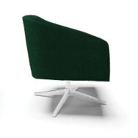 Cadeira Sala De Jantar Giratória Base Cromada Stella Bouclê D03 - D'rossi Cor Verde