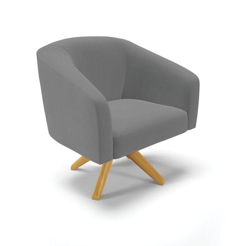 Cadeira Sala De Jantar Giratória Ma30 Kit 2 Stella Linho D03 - D'rossi Cor Grafite - 4