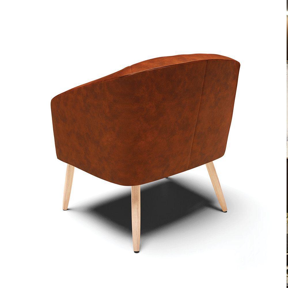 Cadeira Sala De Jantar Pé Palito Natural Stella Sintético Pu D03 - D'rossi Cor Nozes - 4