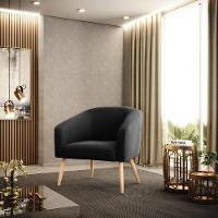 Cadeira Sala De Jantar Pé Palito Natural Stella Suede D03 - D'rossi Cor Preto - 6