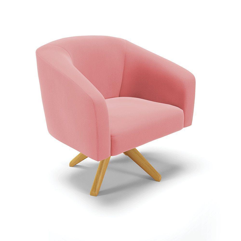 Cadeira Sala De Jantar Giratória Ma30 Kit 2 Stella Suede D03 - D'rossi Cor Rose - 3