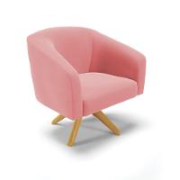 Cadeira Sala De Jantar Giratória Ma30 Kit 2 Stella Suede D03 - D'rossi Cor Rose - 3