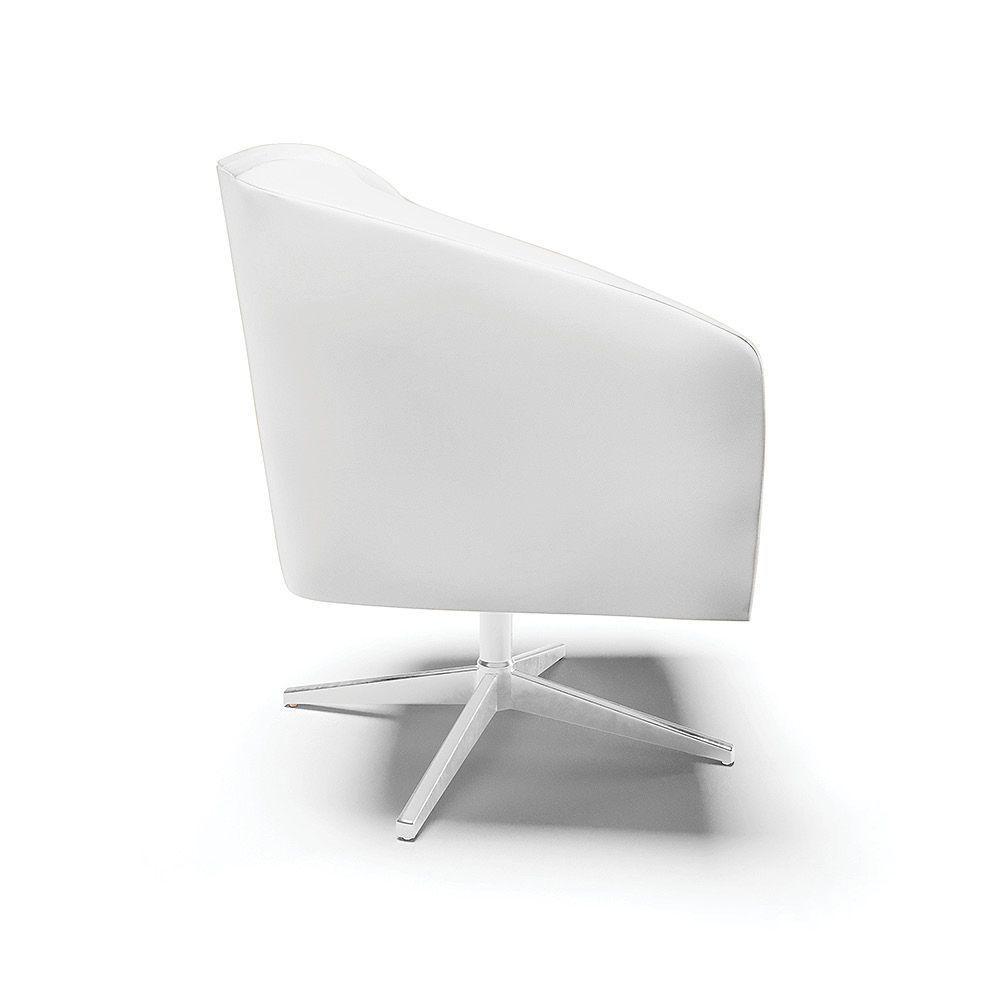 Cadeira Sala De Jantar Giratória Base Cromada Stella Sintético D03 - D'rossi Cor Branco - 2