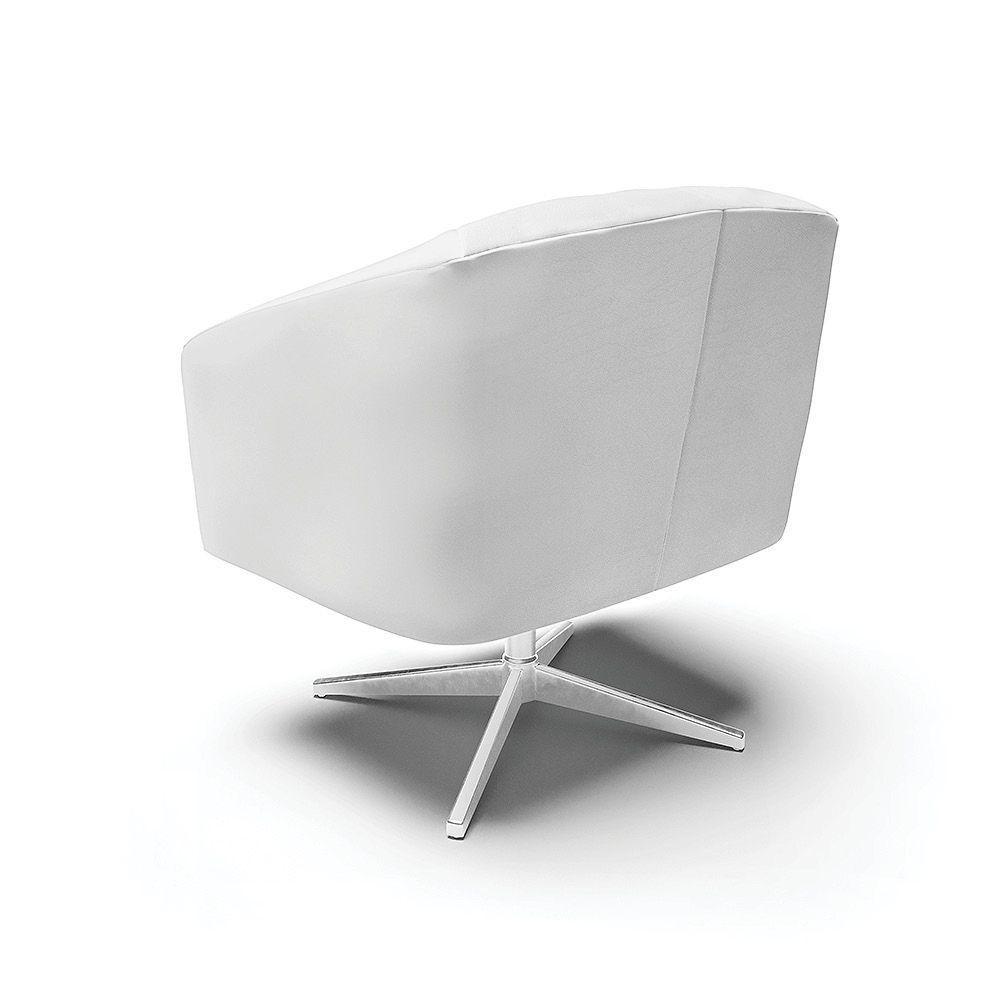 Cadeira Sala De Jantar Giratória Base Cromada Stella Sintético D03 - D'rossi Cor Branco - 4