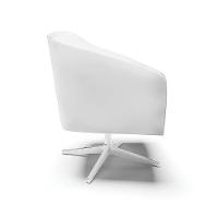 Cadeira Sala De Jantar Giratória Base Cromada Stella Sintético D03 - D'rossi Cor Branco - 2