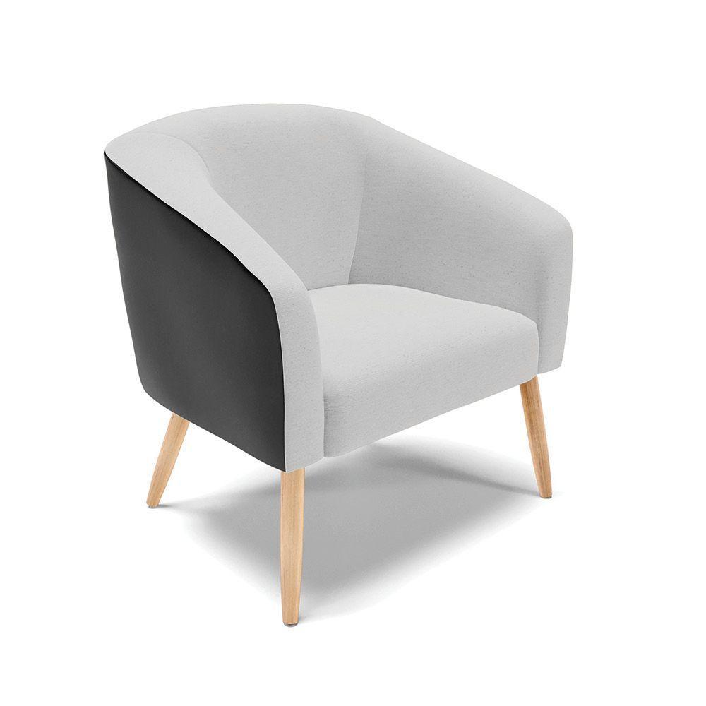 Cadeira Sala De Jantar Pé Palito Natural Stella Pto/linho D03 - D'rossi Cor Cinza - 1