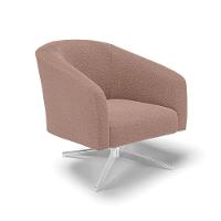 Cadeira Sala De Jantar Giratória Base Cromada Stella Bouclê D03 - D'rossi Cor Rose - 1