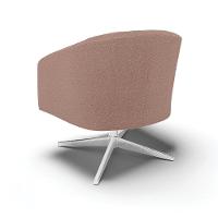 Cadeira Sala De Jantar Giratória Base Cromada Stella Bouclê D03 - D'rossi Cor Rose - 2