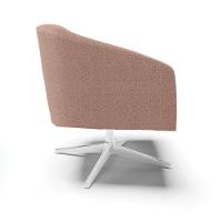 Cadeira Sala De Jantar Giratória Base Cromada Stella Bouclê D03 - D'rossi Cor Rose