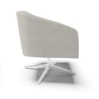 Cadeira Sala De Jantar Giratória Base Cromada Stella Bouclê D03 - D'rossi Cor Cinza