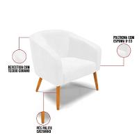 Cadeira Sala De Jantar Pé Palito Castanho Kit 2 Stella Sintético Pu D03 - D'rossi Cor Branco - 6