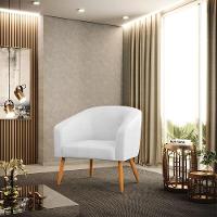 Cadeira Sala De Jantar Pé Palito Castanho Kit 2 Stella Sintético Pu D03 - D'rossi Cor Branco - 7