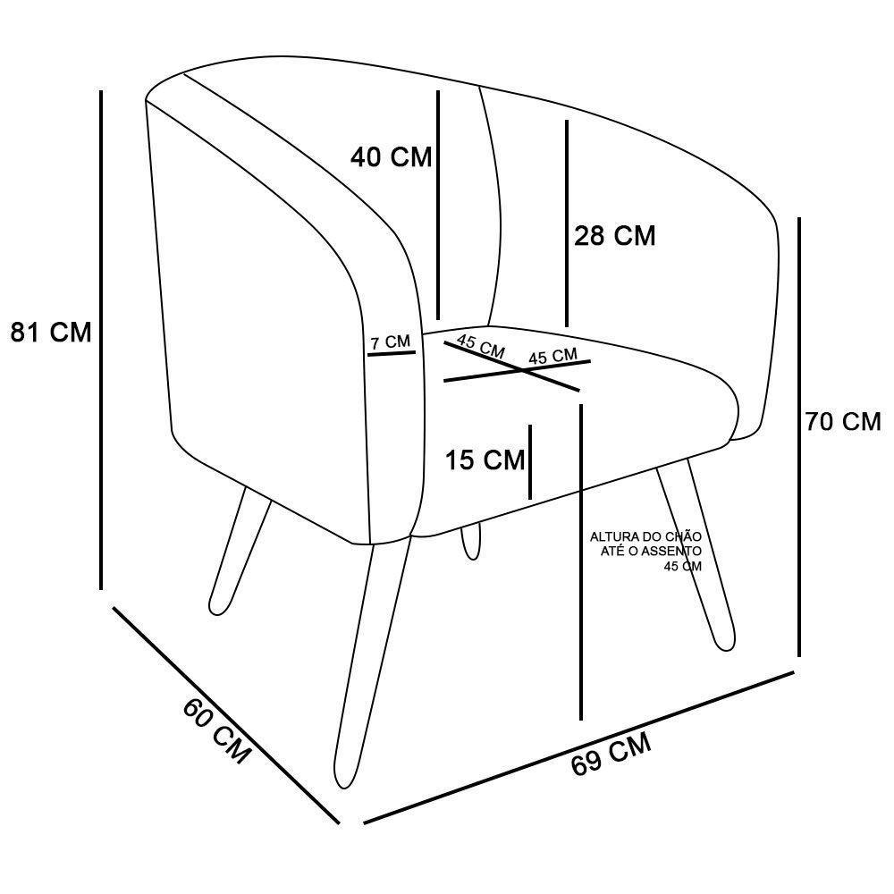 Cadeira Sala De Jantar Pé Palito Natural Kit 2 Stella Pto/linho D03 - D'rossi Cor Bege - 8
