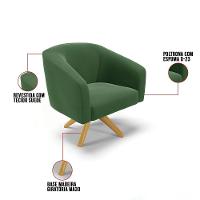 Cadeira Sala De Jantar Giratória Ma30 Kit 2 Stella Suede D03 - D'rossi Cor Verde - 6