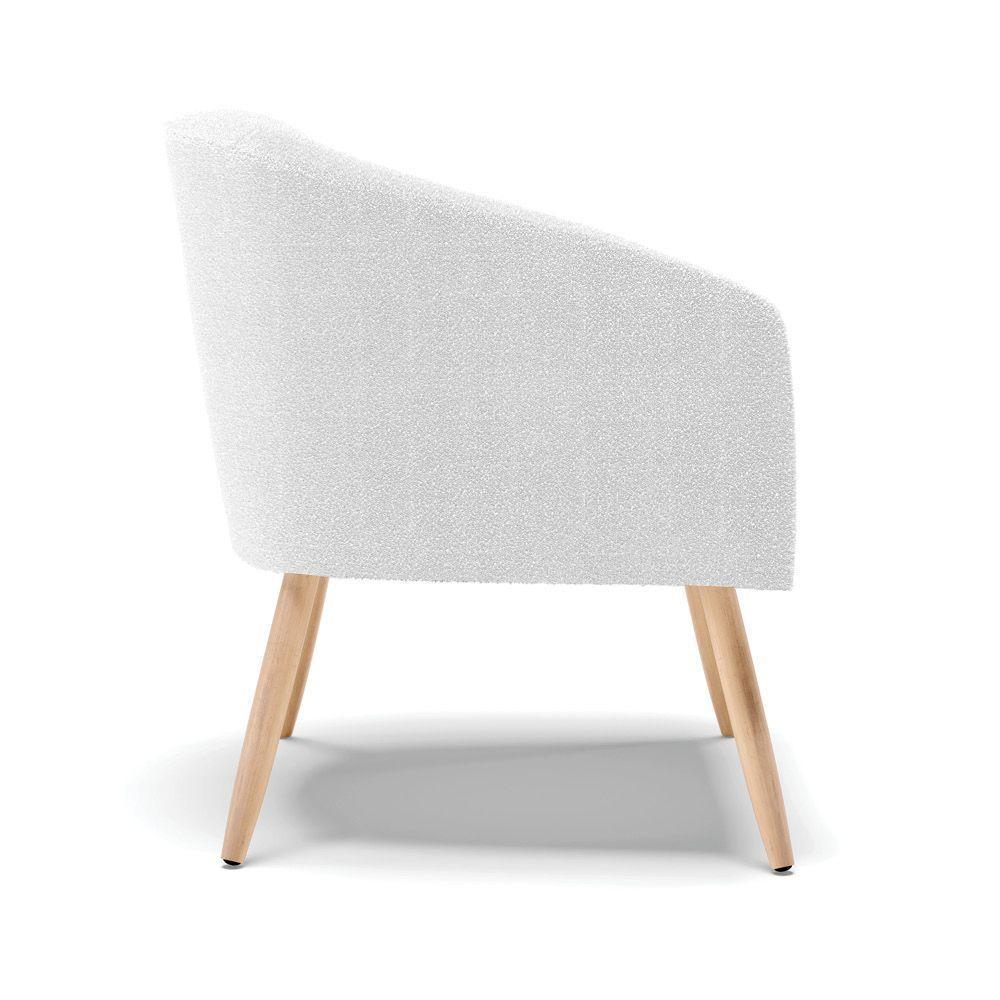 Cadeira Sala De Jantar Pé Palito Natural Kit 2 Stella Bouclê D03 - D'rossi Cor Off White - 2