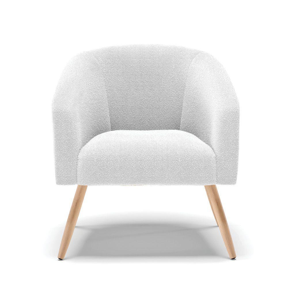 Cadeira Sala De Jantar Pé Palito Natural Kit 2 Stella Bouclê D03 - D'rossi Cor Off White - 3