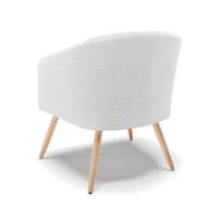 Cadeira Sala De Jantar Pé Palito Natural Kit 2 Stella Bouclê D03 - D'rossi Cor Off White