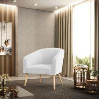 Cadeira Sala De Jantar Pé Palito Natural Kit 2 Stella Bouclê D03 - D'rossi Cor Off White - 6