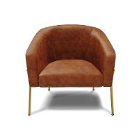 Cadeira Sala De Jantar Pé Ferro Dourado Kit 2 Stella Sintético Pu D03 - D'rossi Cor Nozes - 2