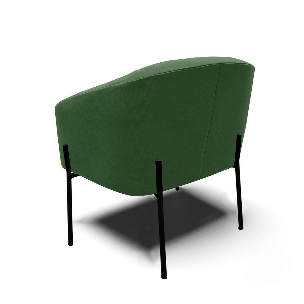 Cadeira Sala De Jantar Pé De Ferro Preto Kit 2 Stella Suede D03 - D'rossi Cor Verde - 4