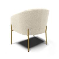 Cadeira Sala De Jantar Pé Ferro Dourado Kit 2 Stella Bouclê D03 - D'rossi Cor Bege