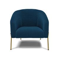 Cadeira Sala De Jantar Pé Ferro Dourado Kit 2 Stella Bouclê D03 - D'rossi Cor Azul - 3