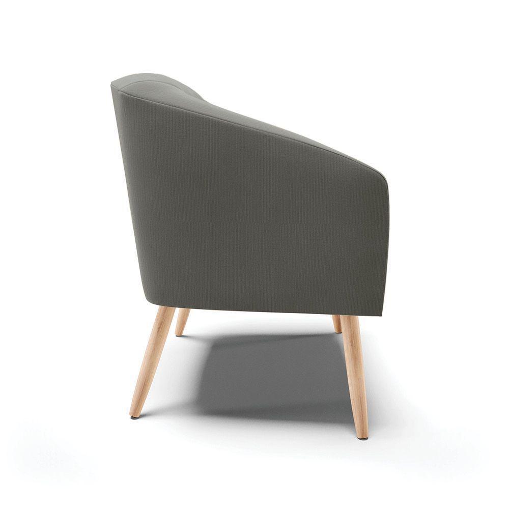 Cadeira Sala De Jantar Pé Palito Natural Stella Suede D03 - D'rossi Cor Grafite - 2