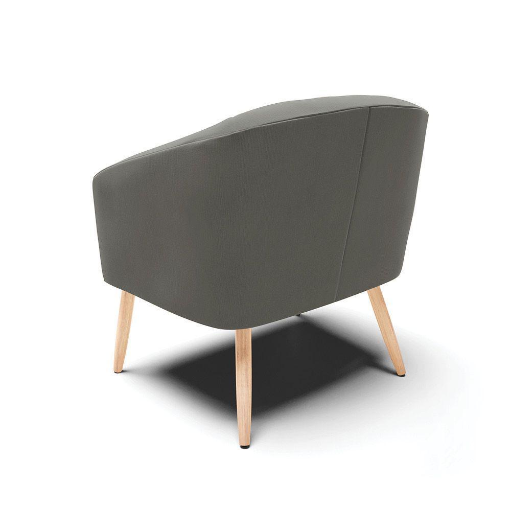 Cadeira Sala De Jantar Pé Palito Natural Stella Suede D03 - D'rossi Cor Grafite - 4