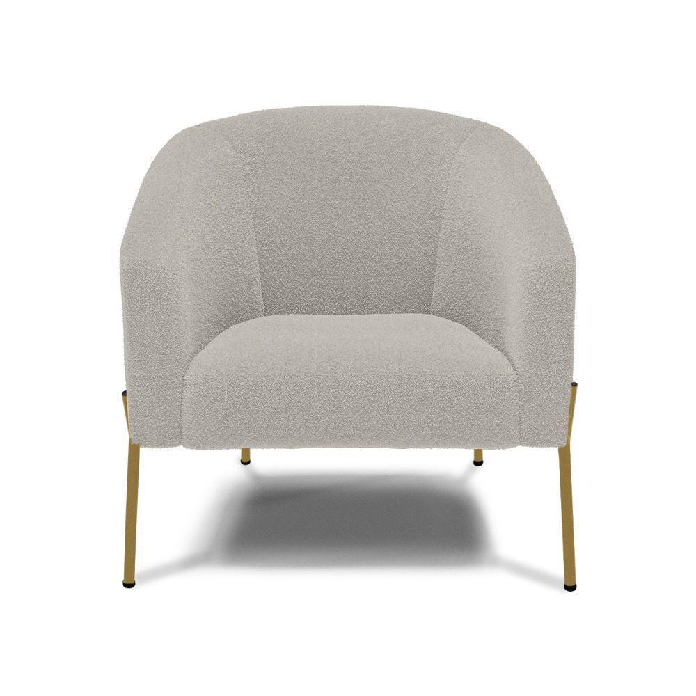 Cadeira Sala De Jantar Pé Ferro Dourado Kit 2 Stella Bouclê D03 - D'rossi Cor Cinza - 3