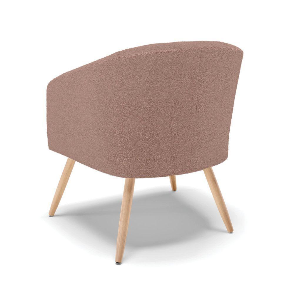 Cadeira Sala De Jantar Pé Palito Natural Kit 2 Stella Bouclê D03 - D'rossi Cor Rose - 2