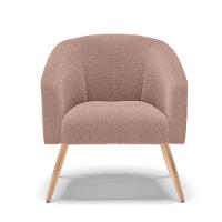 Cadeira Sala De Jantar Pé Palito Natural Kit 2 Stella Bouclê D03 - D'rossi Cor Rose