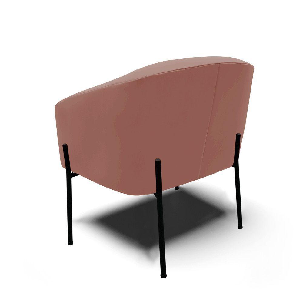 Cadeira Sala De Jantar Pé De Ferro Preto Kit 2 Stella Veludo D03 - D'rossi Cor Rose - 4