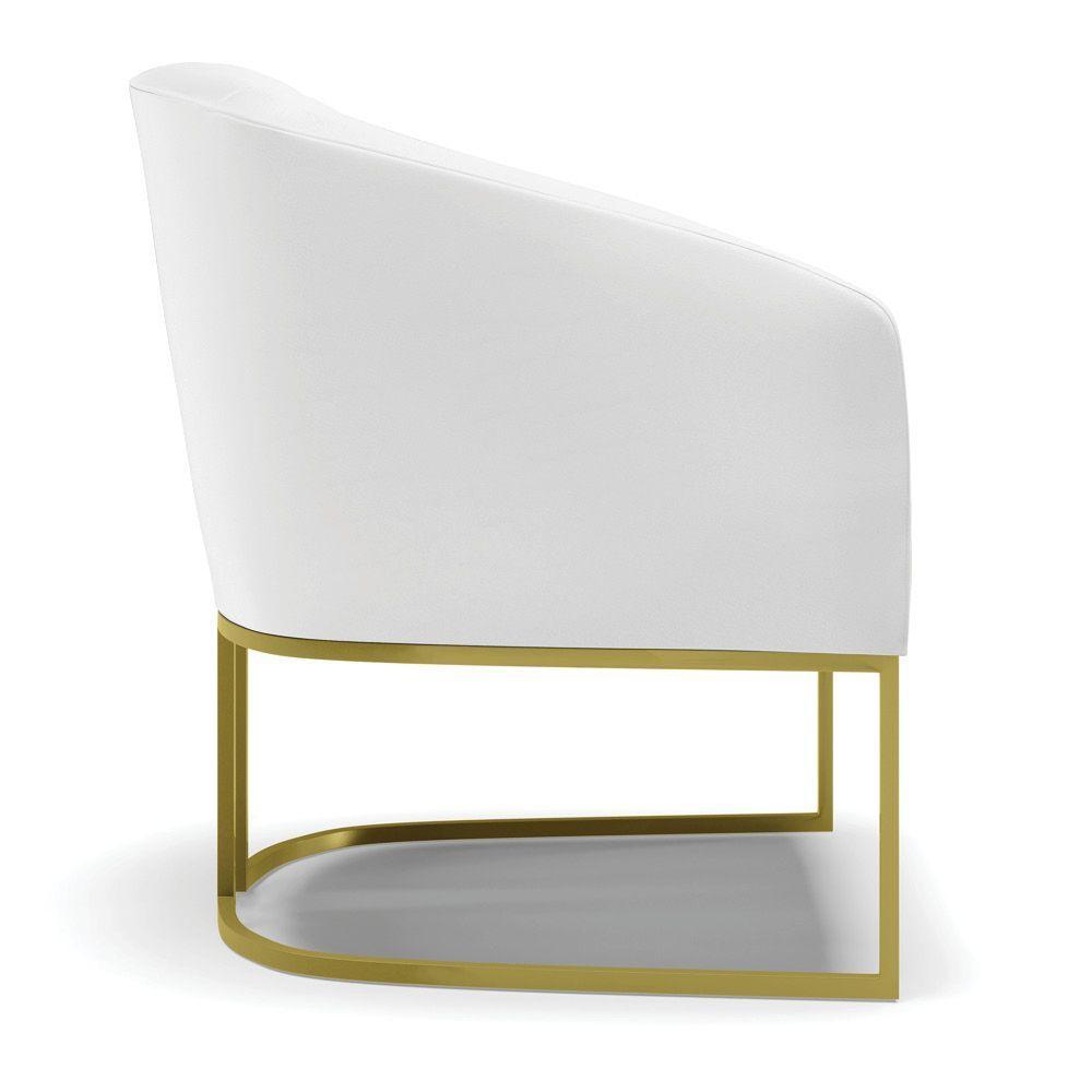 Cadeira Sala De Jantar Base Industrial Dourado Stella Sintético D03 - D'rossi Cor Branco - 2