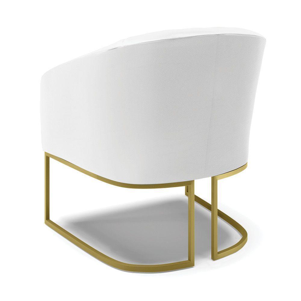 Cadeira Sala De Jantar Base Industrial Dourado Stella Sintético D03 - D'rossi Cor Branco - 4
