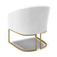 Cadeira Sala De Jantar Base Industrial Dourado Stella Sintético D03 - D'rossi Cor Branco