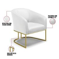 Cadeira Sala De Jantar Base Industrial Dourado Stella Sintético D03 - D'rossi Cor Branco - 5