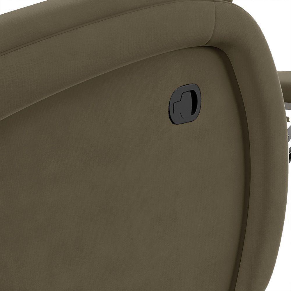 Poltrona Do Papai Reclinável Napoli Glider Giratória Veludo Capuccino Fh1 - 7