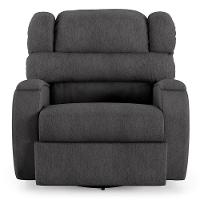 Poltrona Do Papai Reclinável Napoli Glider Giratória Massagem Linho Grafite Fh1 - 3