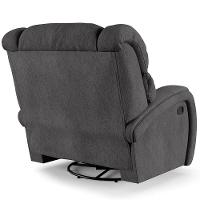 Poltrona Do Papai Reclinável Napoli Glider Giratória Massagem Linho Grafite Fh1 - 5