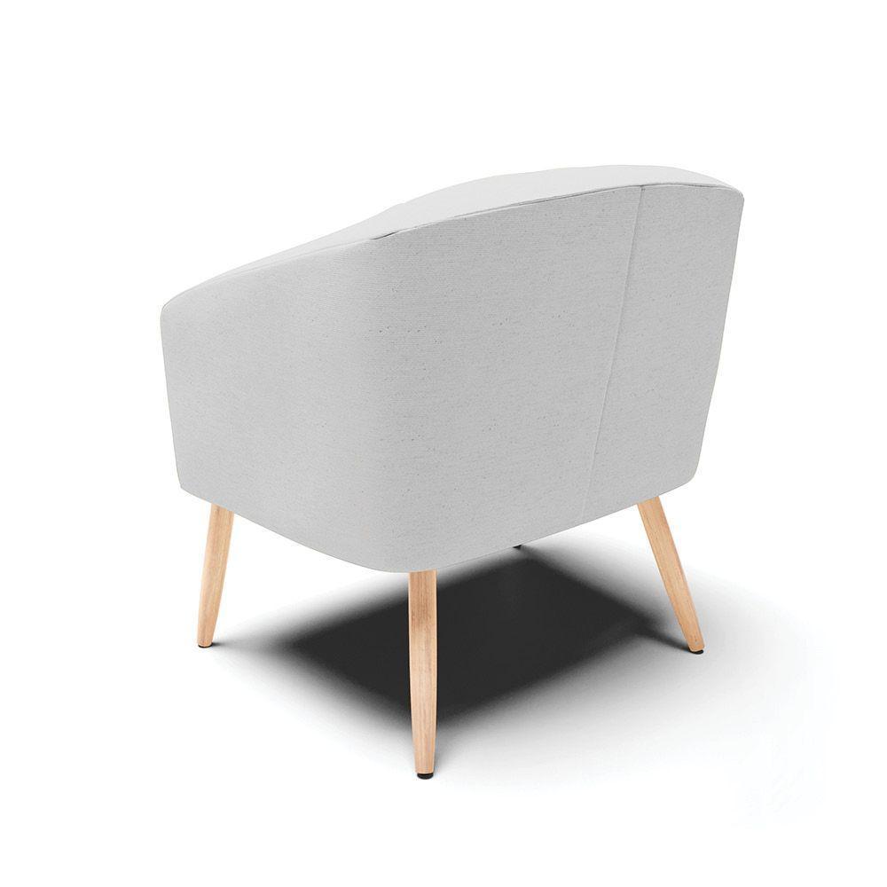 Cadeira Sala De Jantar Pé Palito Natural Kit 2 Stella Linho D03 - D'rossi Cor Cinza - 4