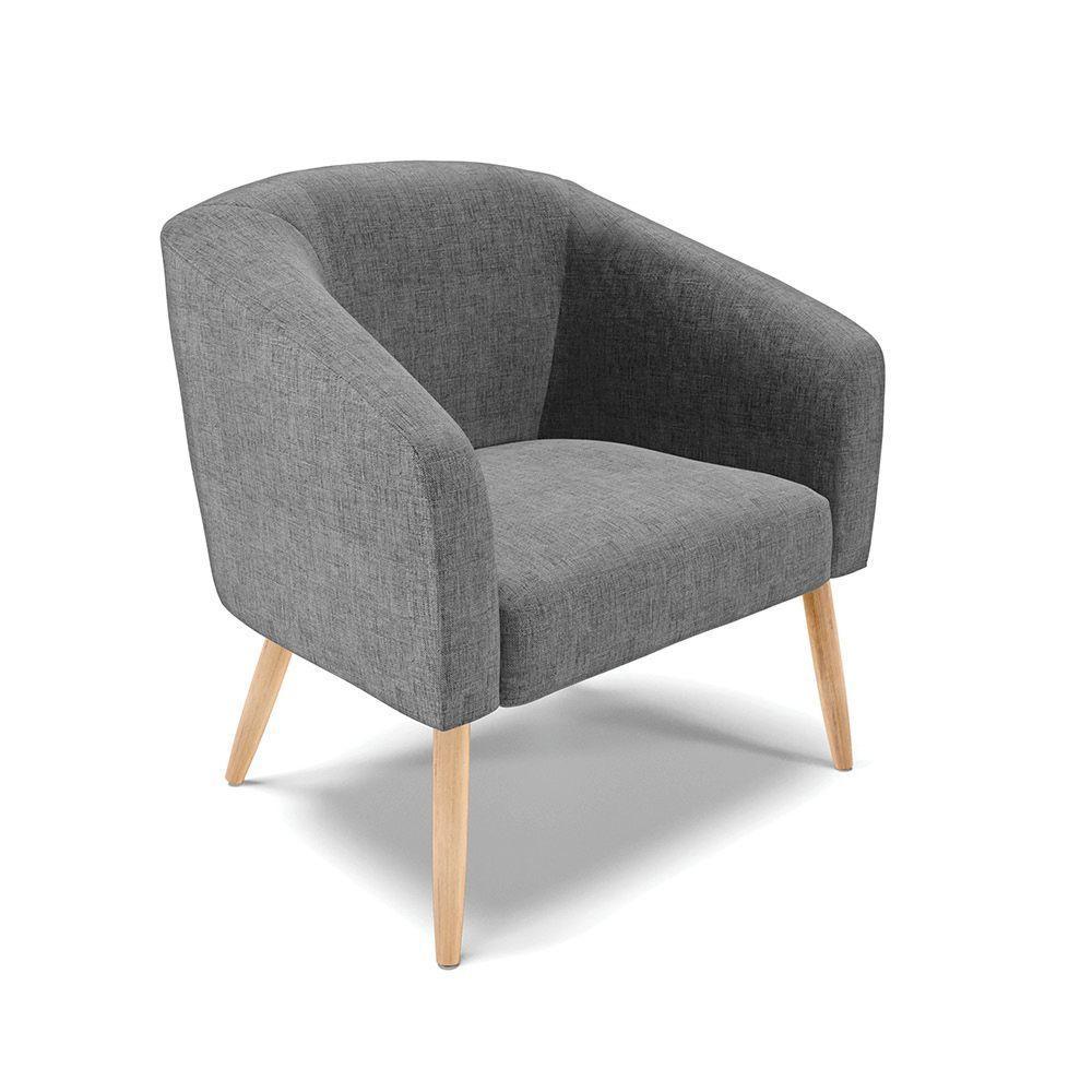 Cadeira Sala De Jantar Pé Palito Natural Stella Linho D03 - D'rossi Cor Grafite - 1