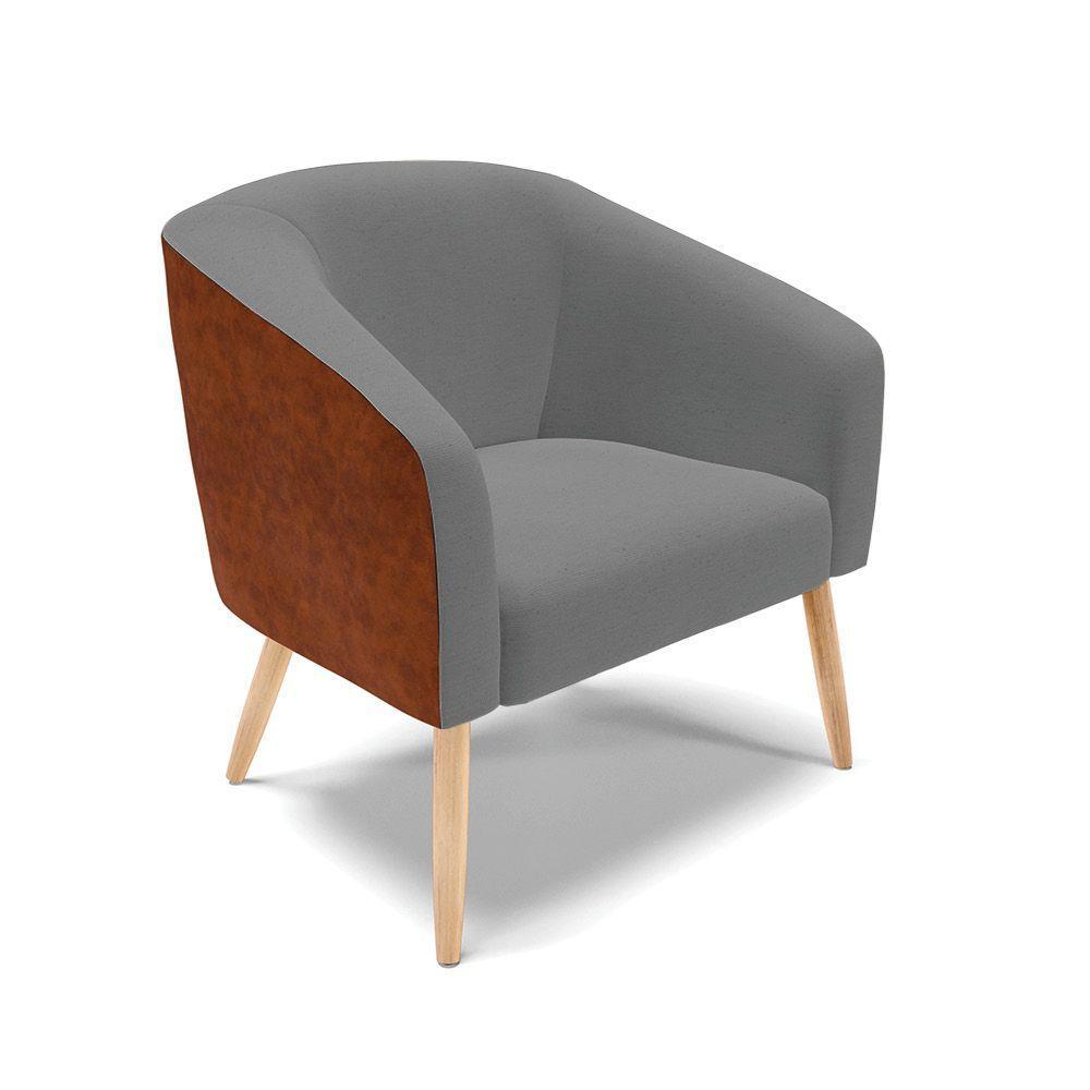 Cadeira Sala De Jantar Pé Palito Natural Kit 2 Stella Noz/linho D03 - D'rossi Cor Grafite - 4