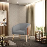 Cadeira Sala De Jantar Pé Palito Natural Kit 2 Stella Noz/linho D03 - D'rossi Cor Grafite - 7