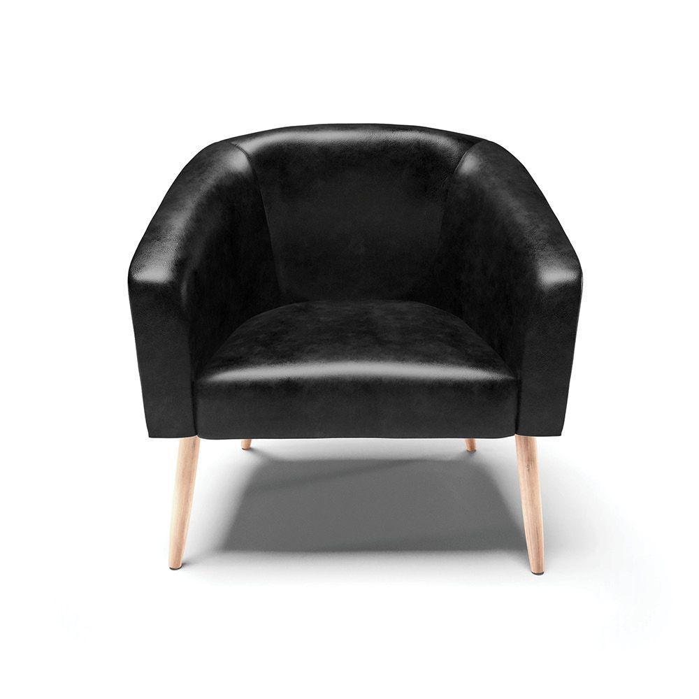 Cadeira Sala De Jantar Pé Palito Natural Kit 2 Stella Sintético Pu D03 - D'rossi Cor Preto - 3