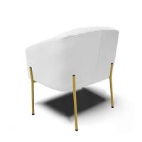 Cadeira Sala De Jantar Pé De Ferro Dourado Stella Sintético D03 - D'rossi Cor Branco - 2